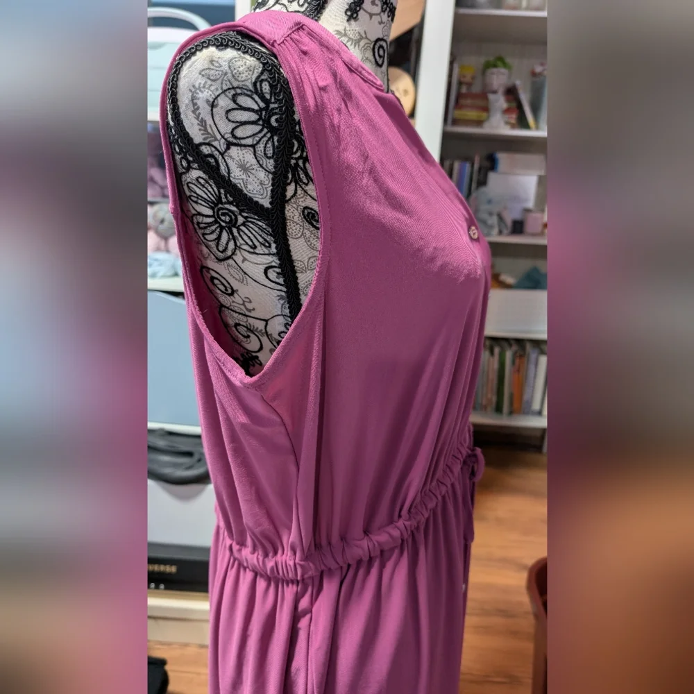 Addition Elle Purple Sleeveless Midi Dress - Picture 2 of 4